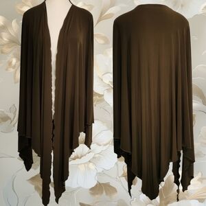 Linda Lundstrom Basics Luxury Dk Olive Green Cape/Wrap Open To Offers